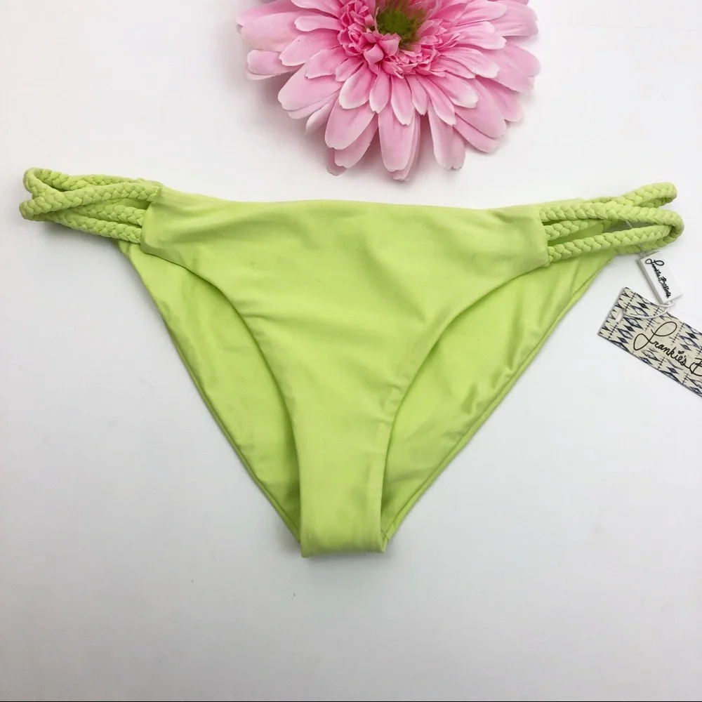 Frankie’s Bikinis Kaia Swim Bottoms: Lime Neon Green Yellow